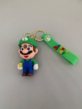 Super Mario Luigi Green & Blue Cartoon Character Keychain